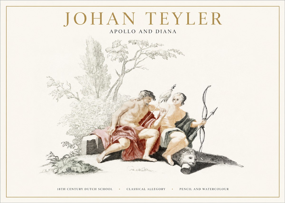 Johan Teyler Classical Study with Cupid and Symbols No5 - Juliste