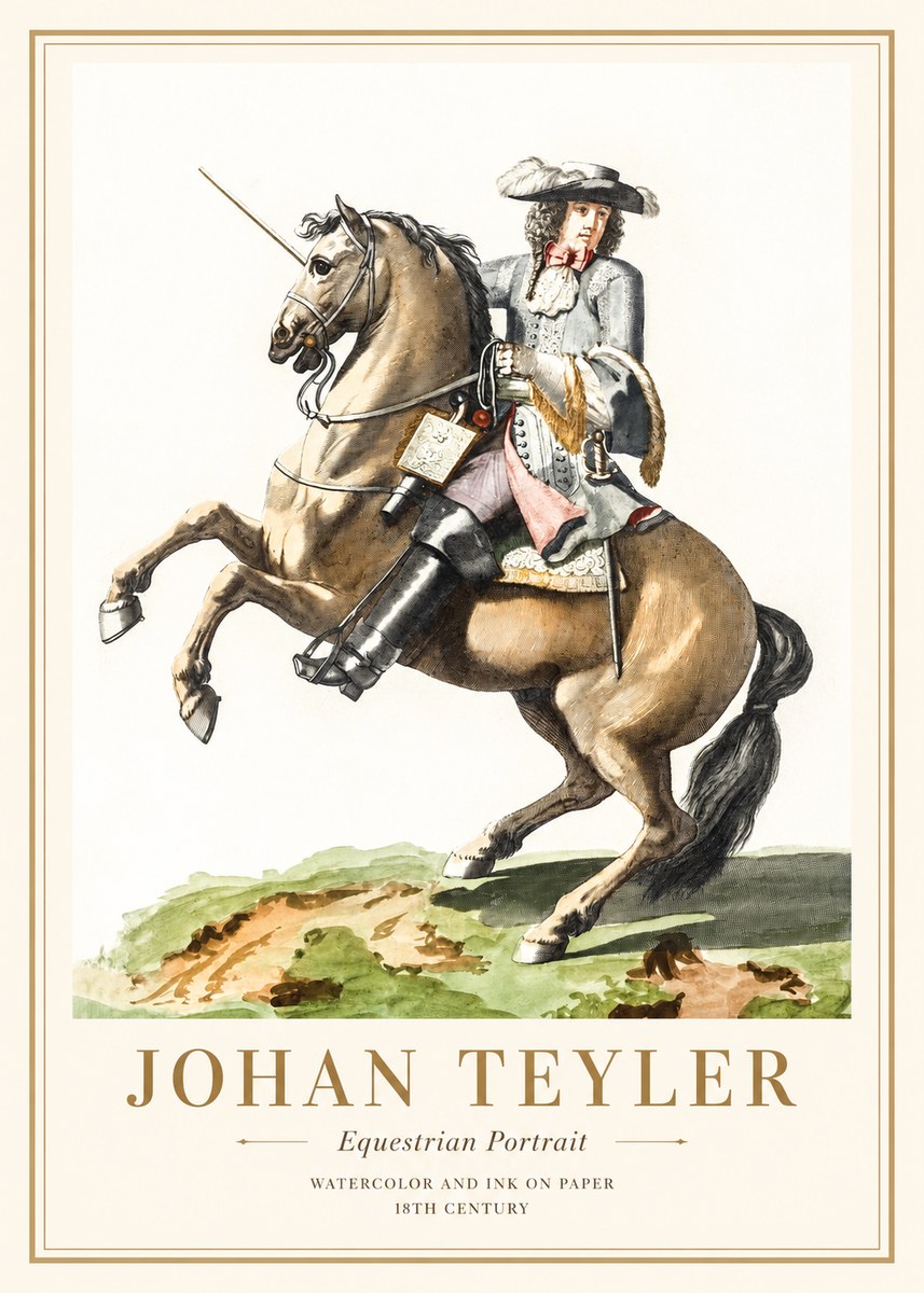 Johan Teyler Equestrian Portrait No1 - Juliste