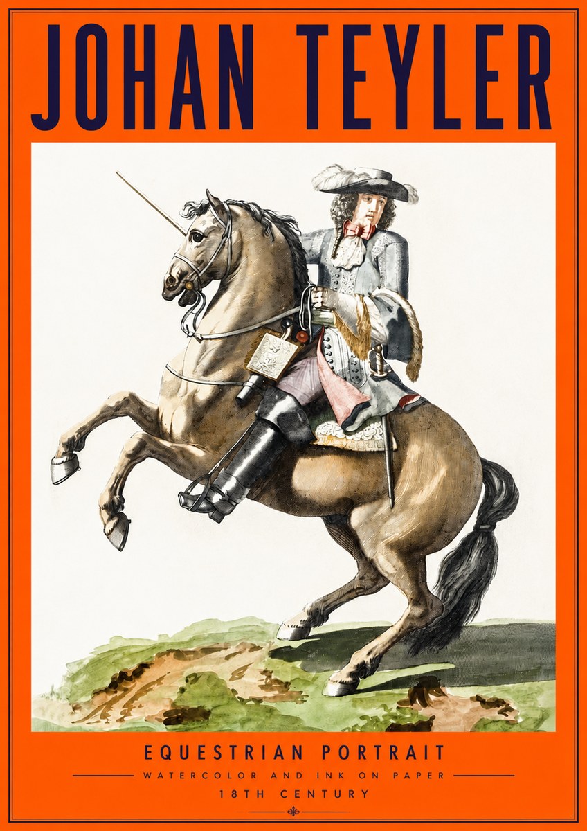 Johan Teyler Equestrian Portrait No2 - Juliste
