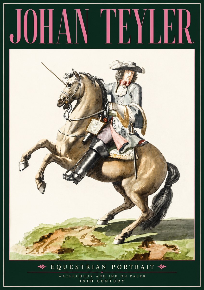 Johan Teyler Equestrian Portrait No3 - Juliste