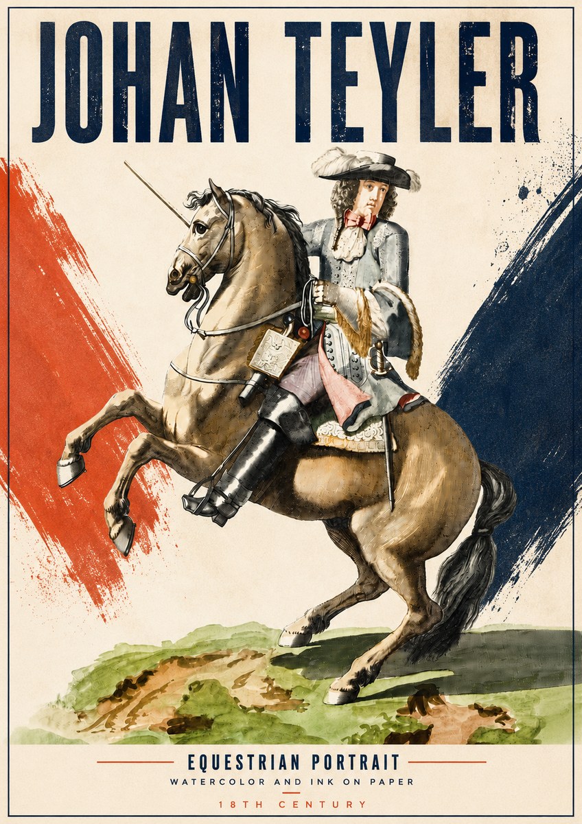 Johan Teyler Equestrian Portrait No5 - Juliste