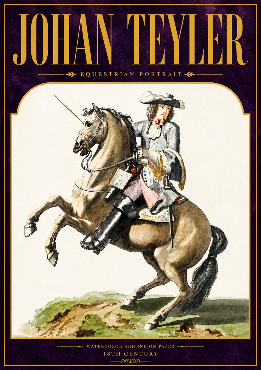 Johan Teyler Equestrian Portrait No6 - Juliste