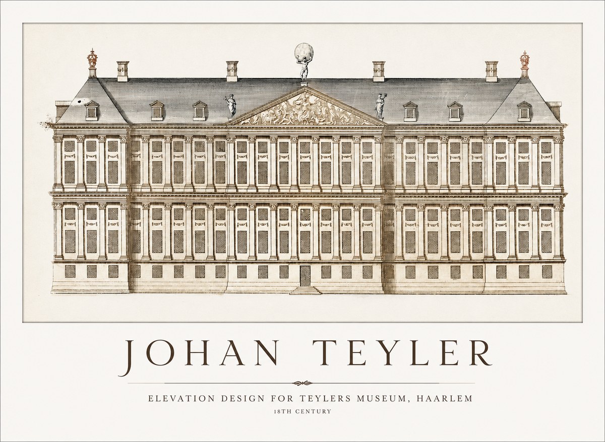 Johan Teyler Elevation Design for Teylers Museum, Haarlem No1 - Juliste