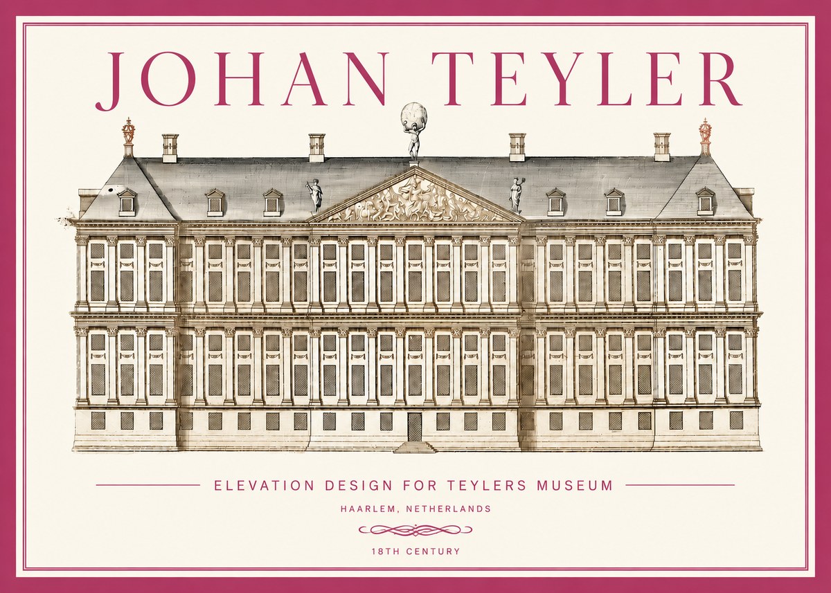 Johan Teyler Elevation Design for Teylers Museum, Haarlem No3 - Juliste