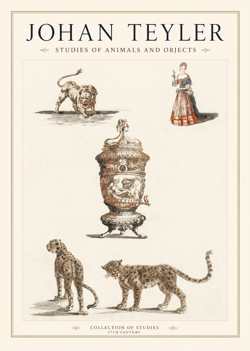 Johan Teyler Studies of Animals and Objects No1 - Juliste