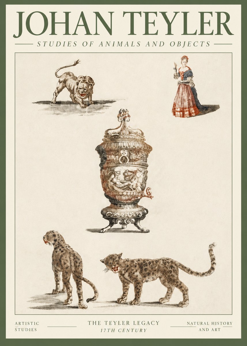 Johan Teyler Studies of Animals and Objects No3 - Juliste