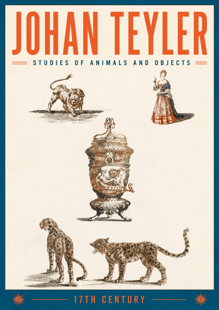 Johan Teyler Studies of Animals and Objects No6 - Juliste