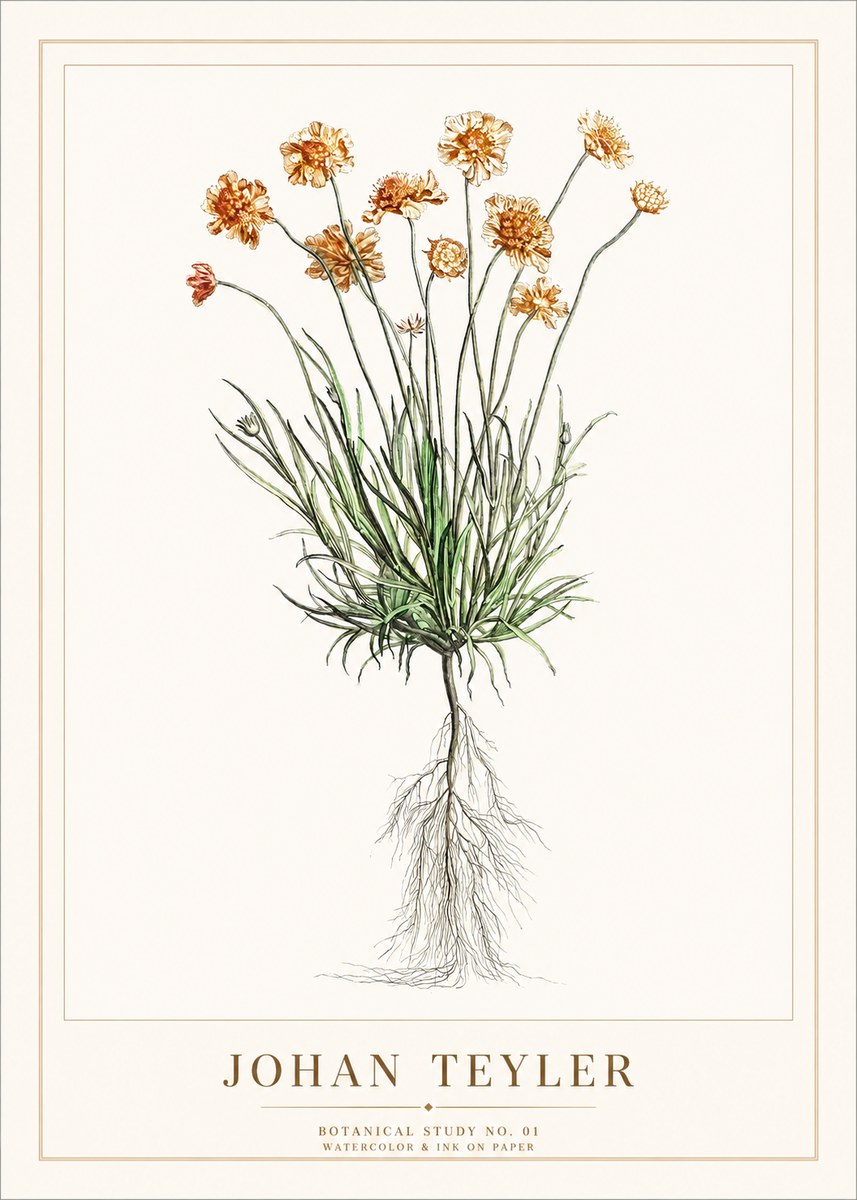 Johan Teyler Botanical Study No. 01 No1 - Juliste