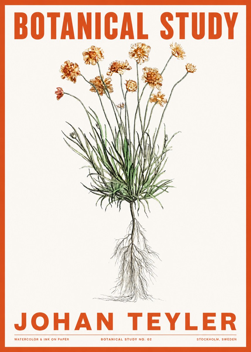 Johan Teyler Botanical Study No. 01 No2 - Juliste