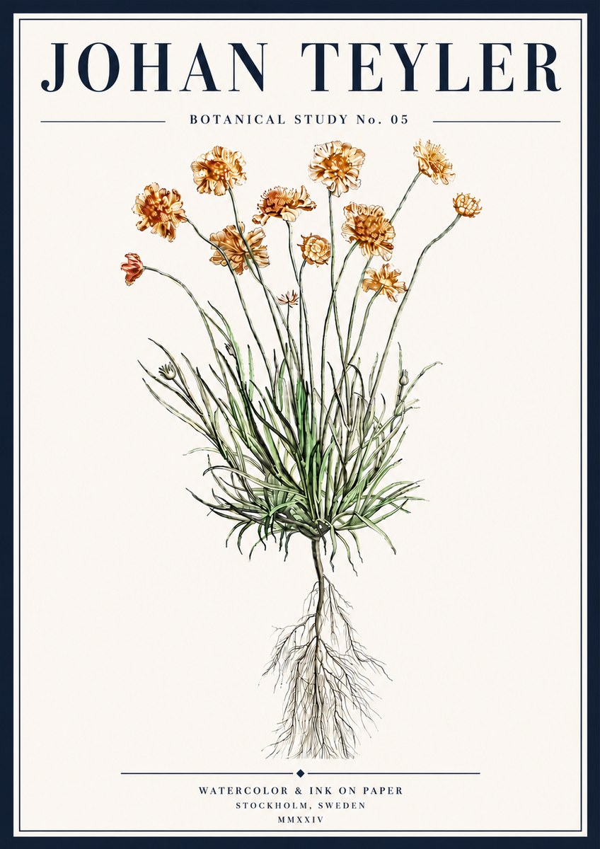 Johan Teyler Botanical Study No. 01 No5 - Juliste