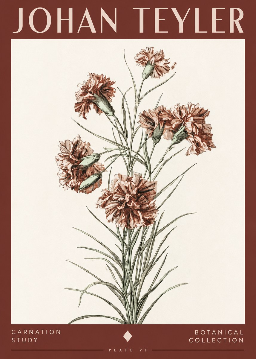 Johan Teyler Carnation Study No2 - Juliste