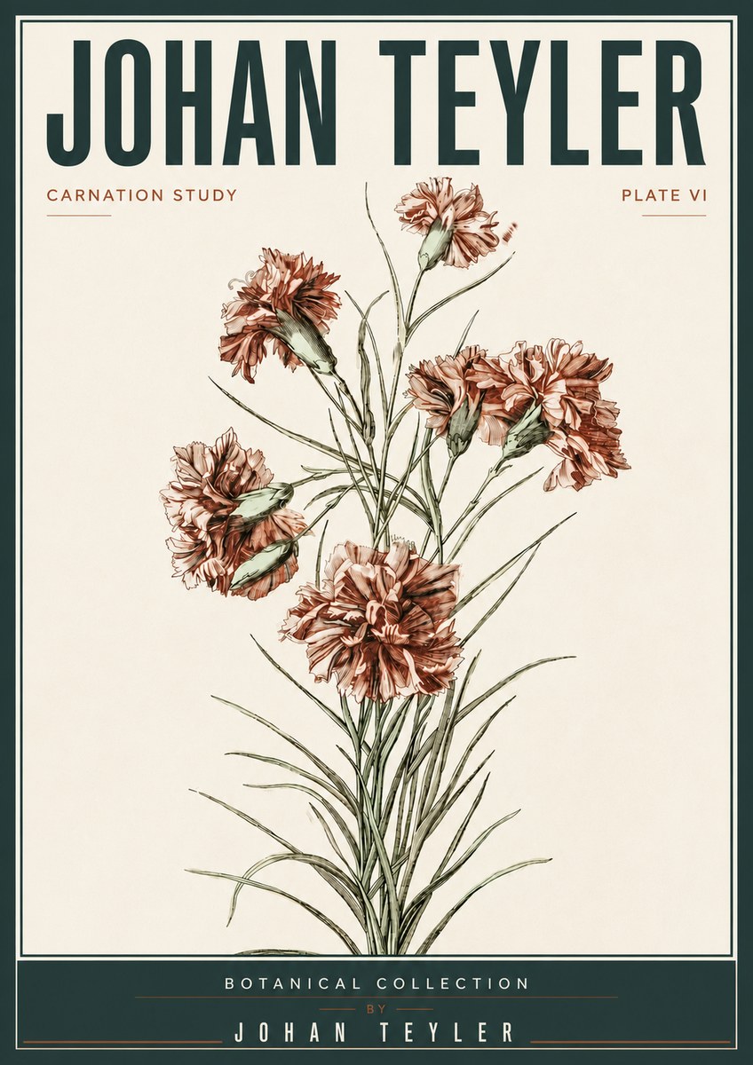 Johan Teyler Carnation Study No5 - Juliste