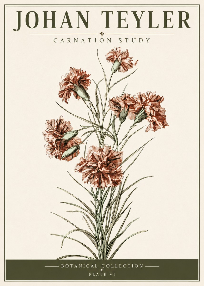 Johan Teyler Carnation Study No6 - Juliste