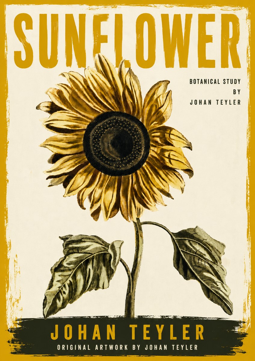 Johan Teyler Sunflower - Botanical Study No6 - Juliste
