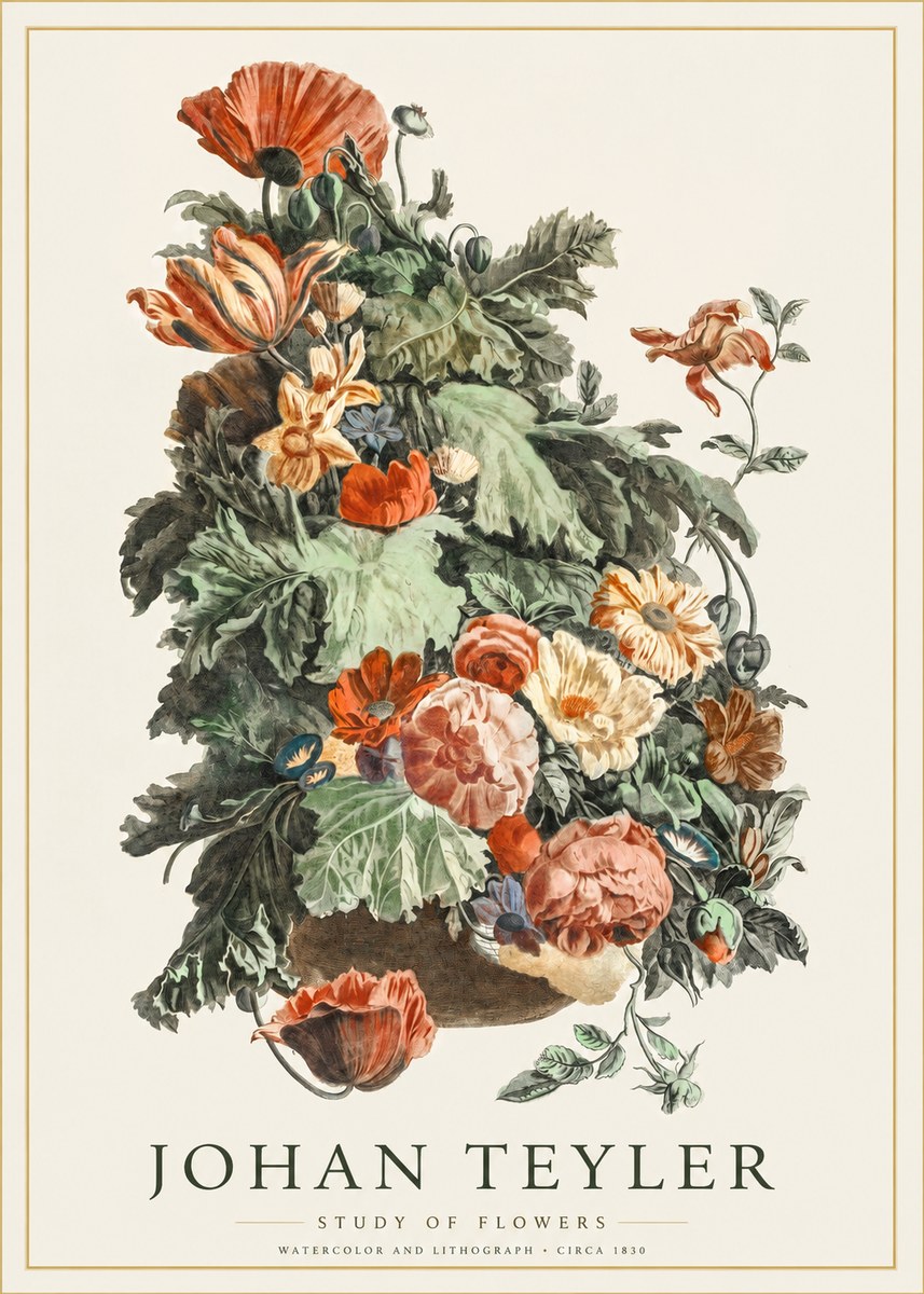Johan Teyler Study of Flowers No1 - Juliste