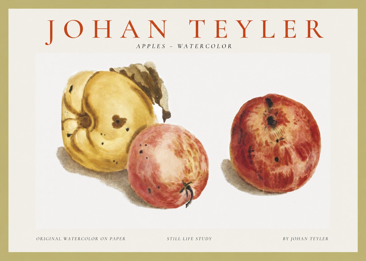 Johan Teyler Apples - Watercolor No1 - Juliste