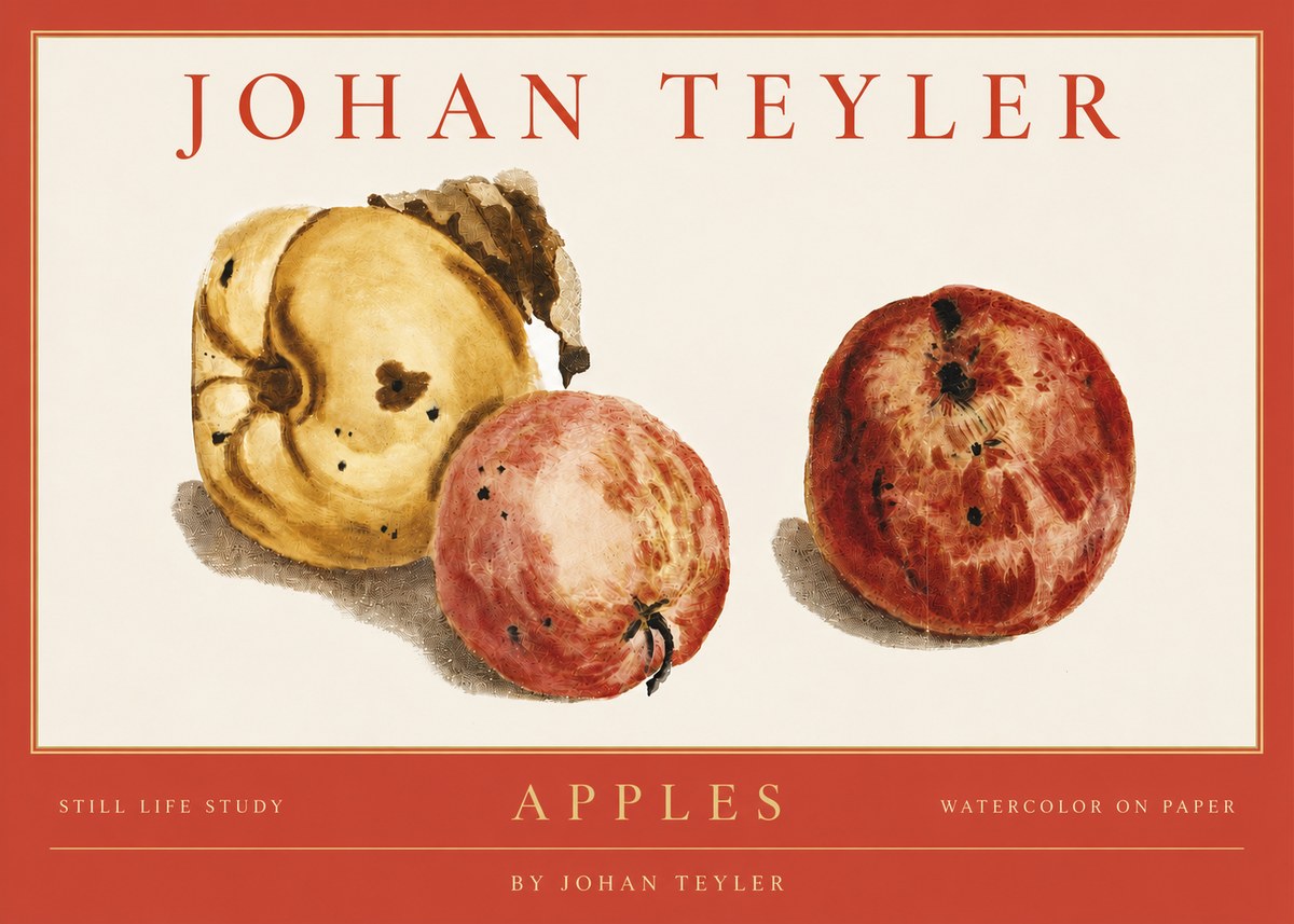 Johan Teyler Apples - Watercolor No3 - Juliste