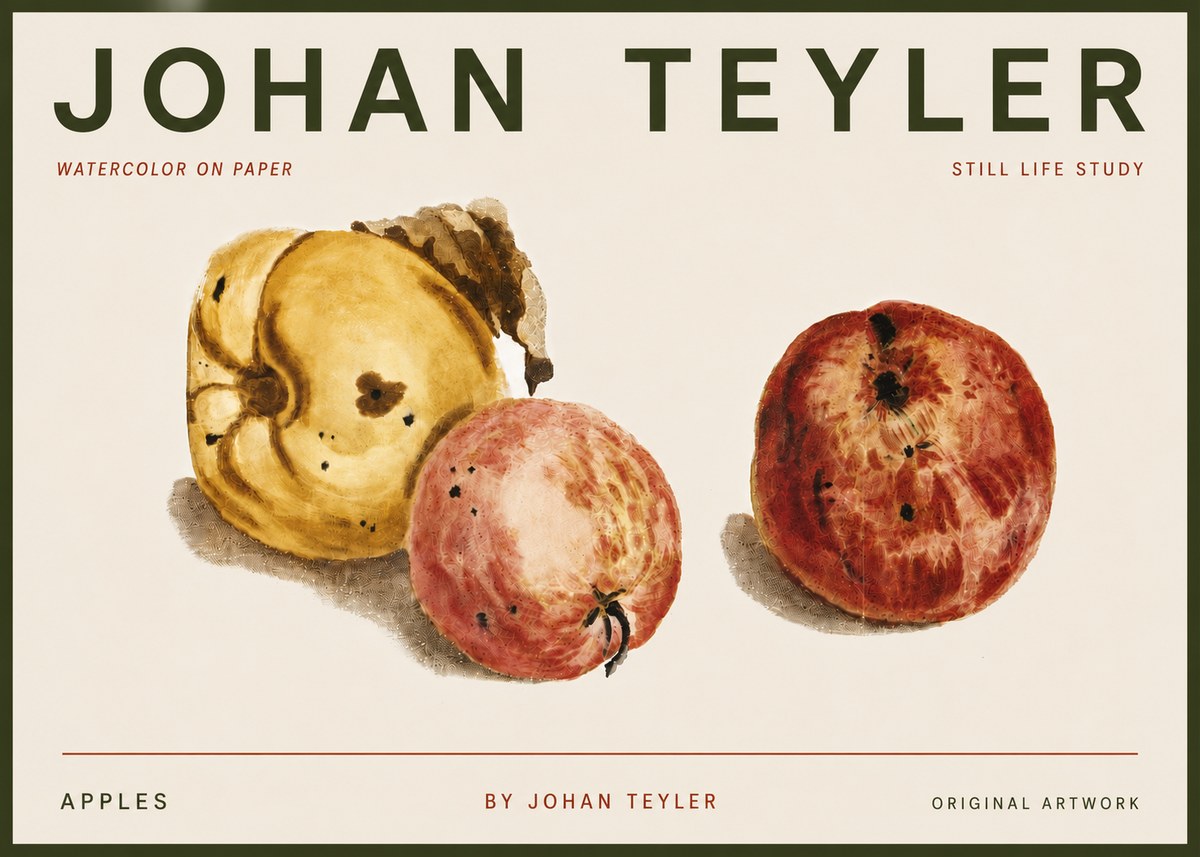 Johan Teyler Apples - Watercolor No4 - Juliste