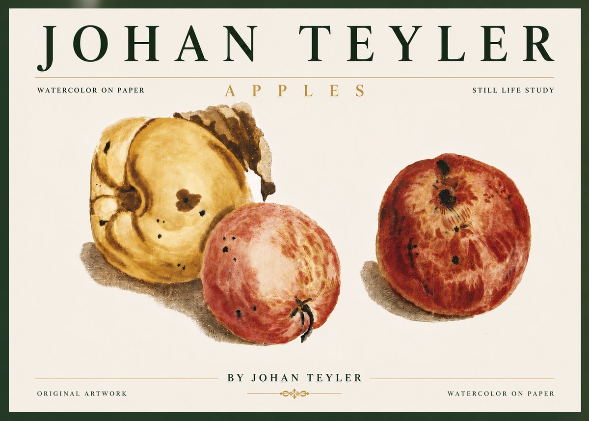 Johan Teyler Apples - Watercolor No6 - Juliste
