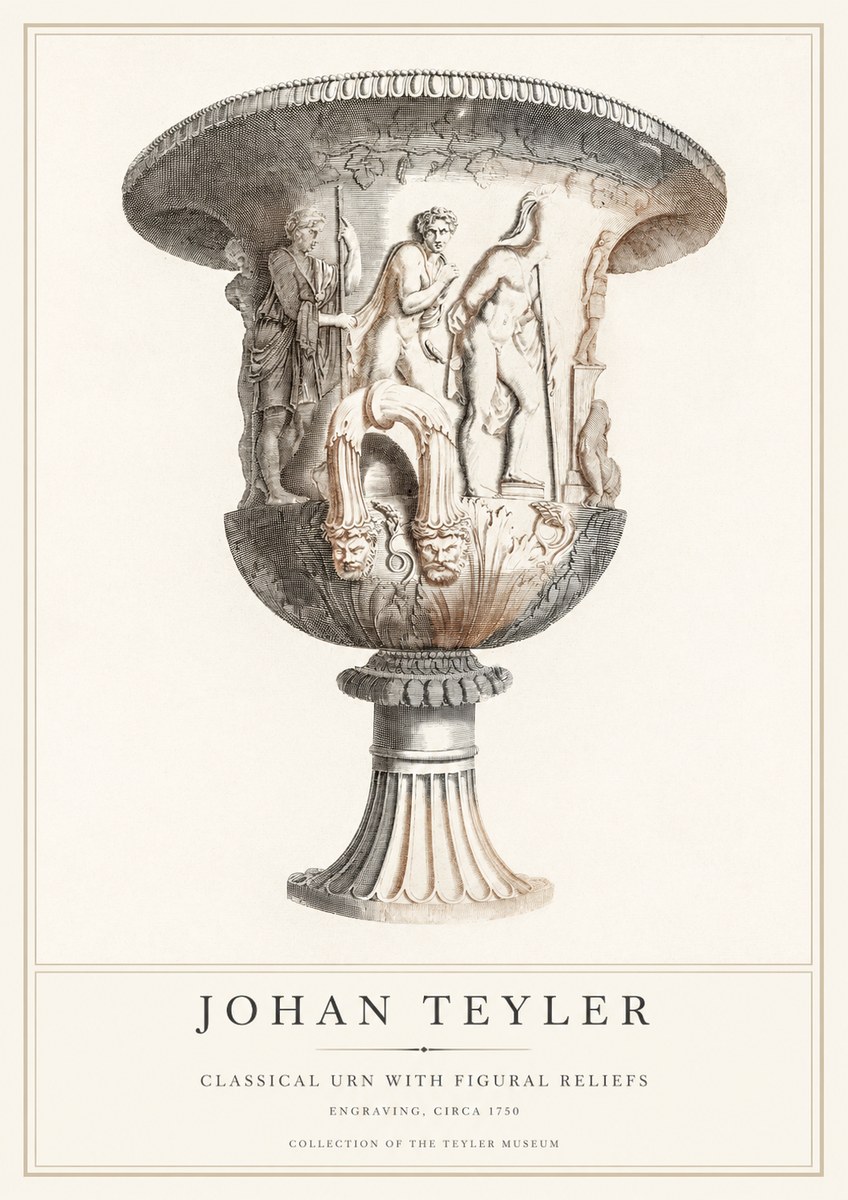 Johan Teyler Classical Urn with Figural Reliefs I No1 - Juliste