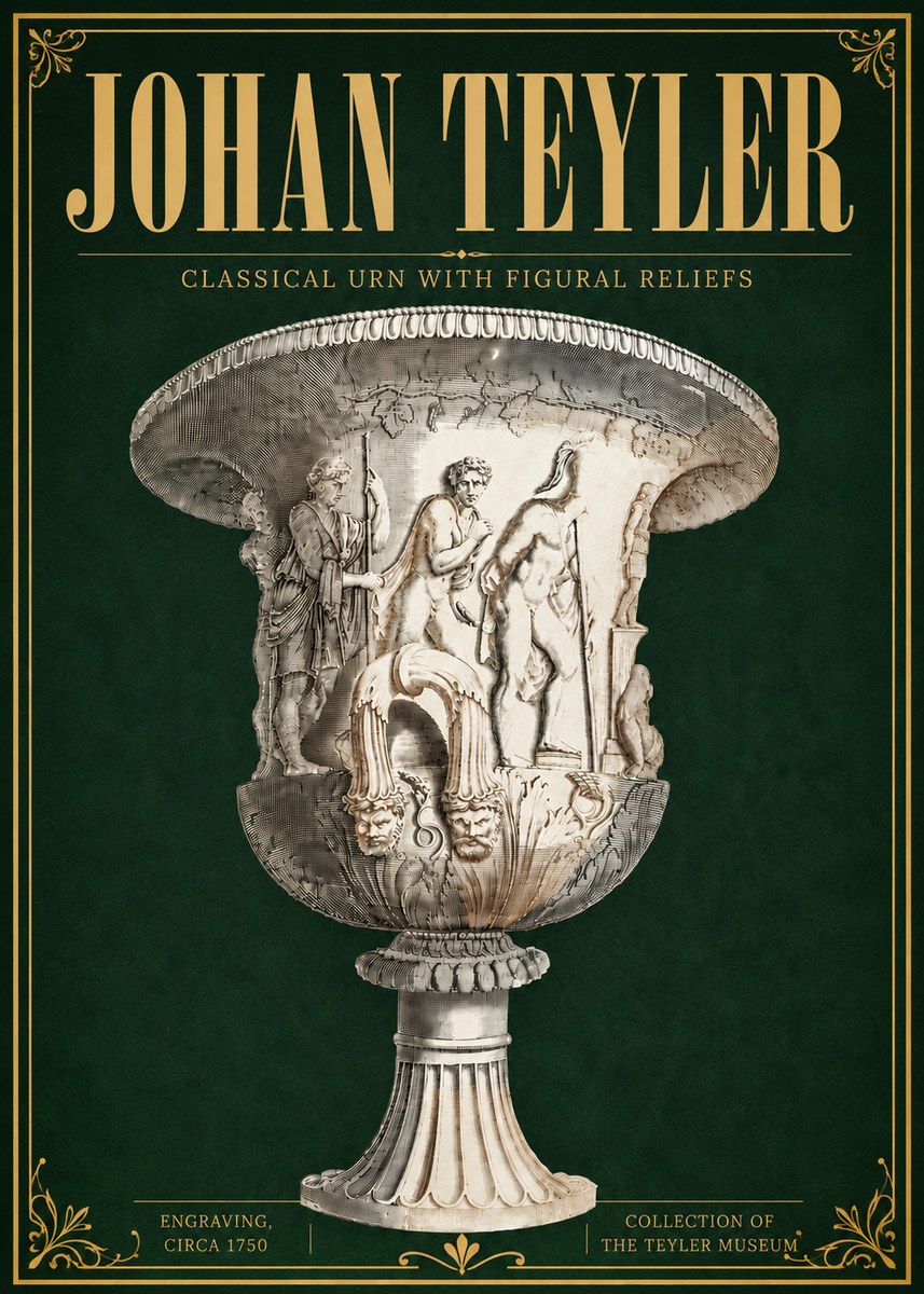 Johan Teyler Classical Urn with Figural Reliefs I No6 - Juliste