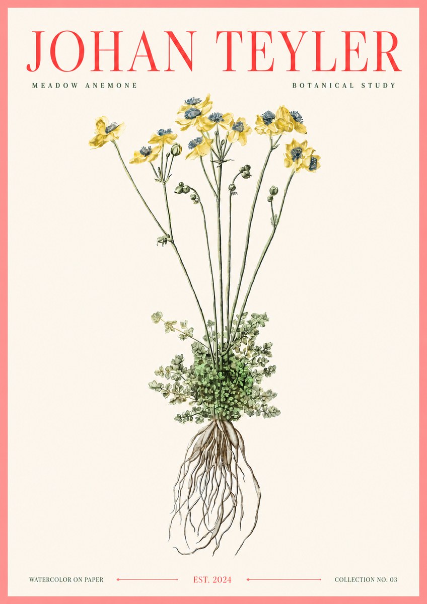 Johan Teyler Meadow Anemone No3 - Juliste