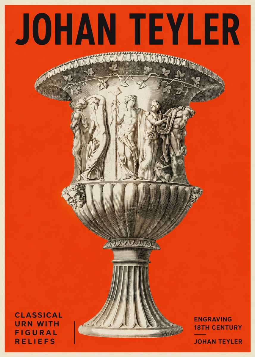 Johan Teyler Classical Urn with Figural Reliefs II No2 - Juliste
