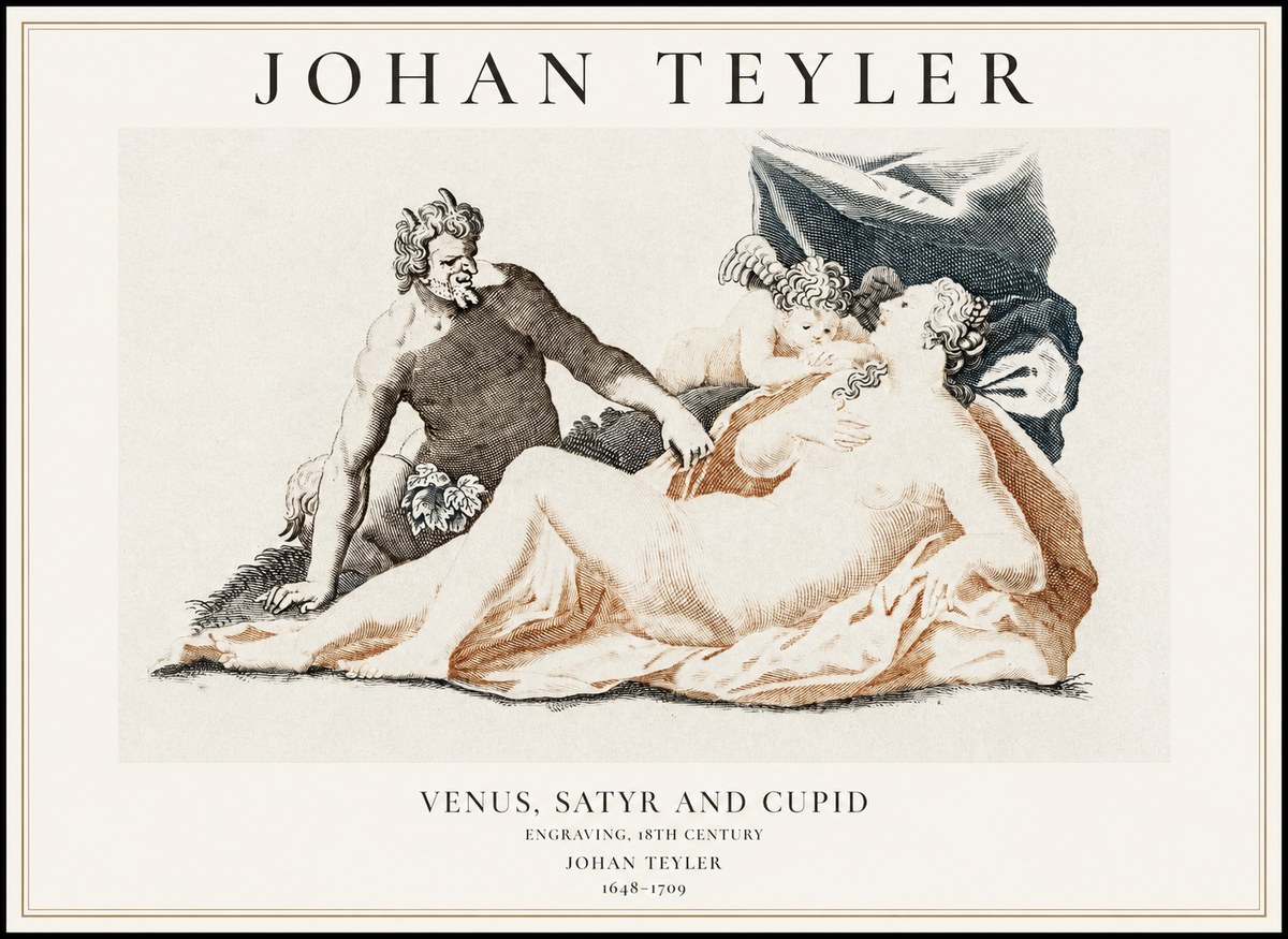 Johan Teyler Venus, Satyr and Cupid No1 - Juliste
