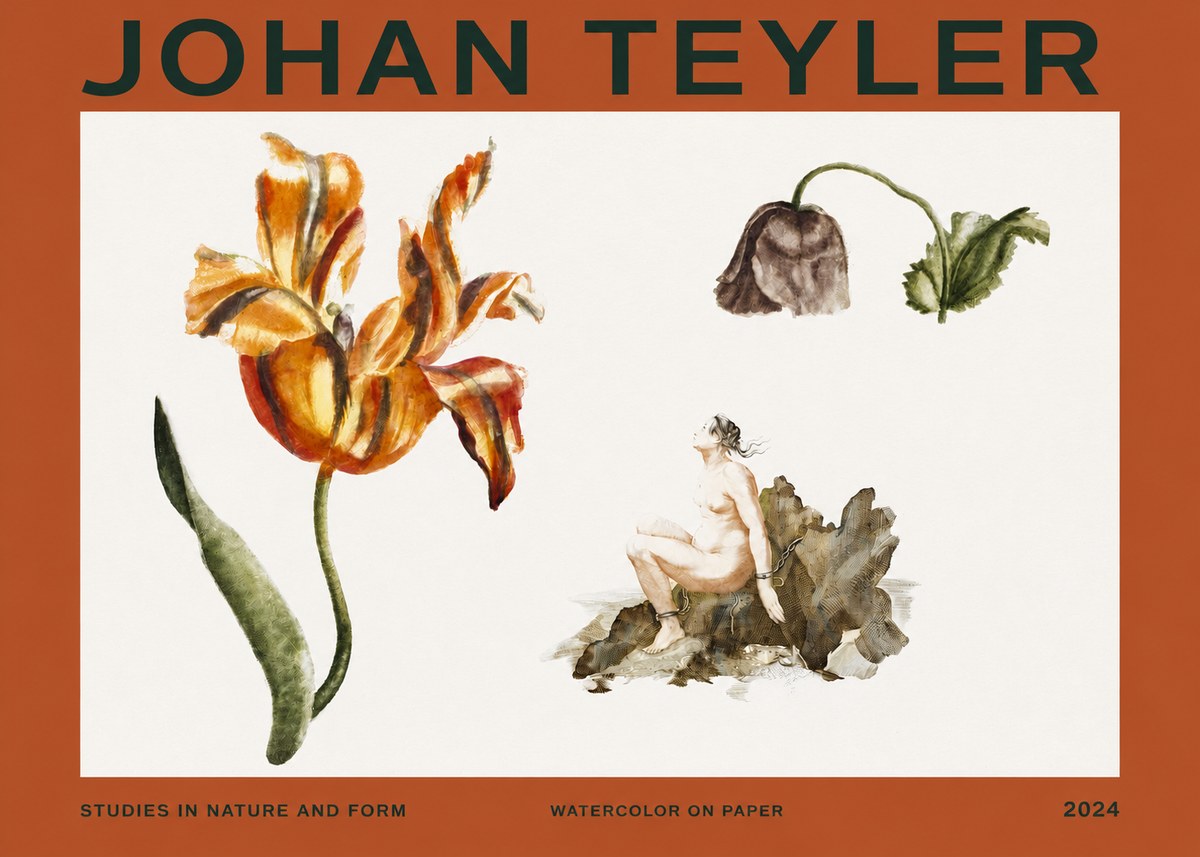 Johan Teyler Botanical Studies & Figurative Composition No3 - Juliste