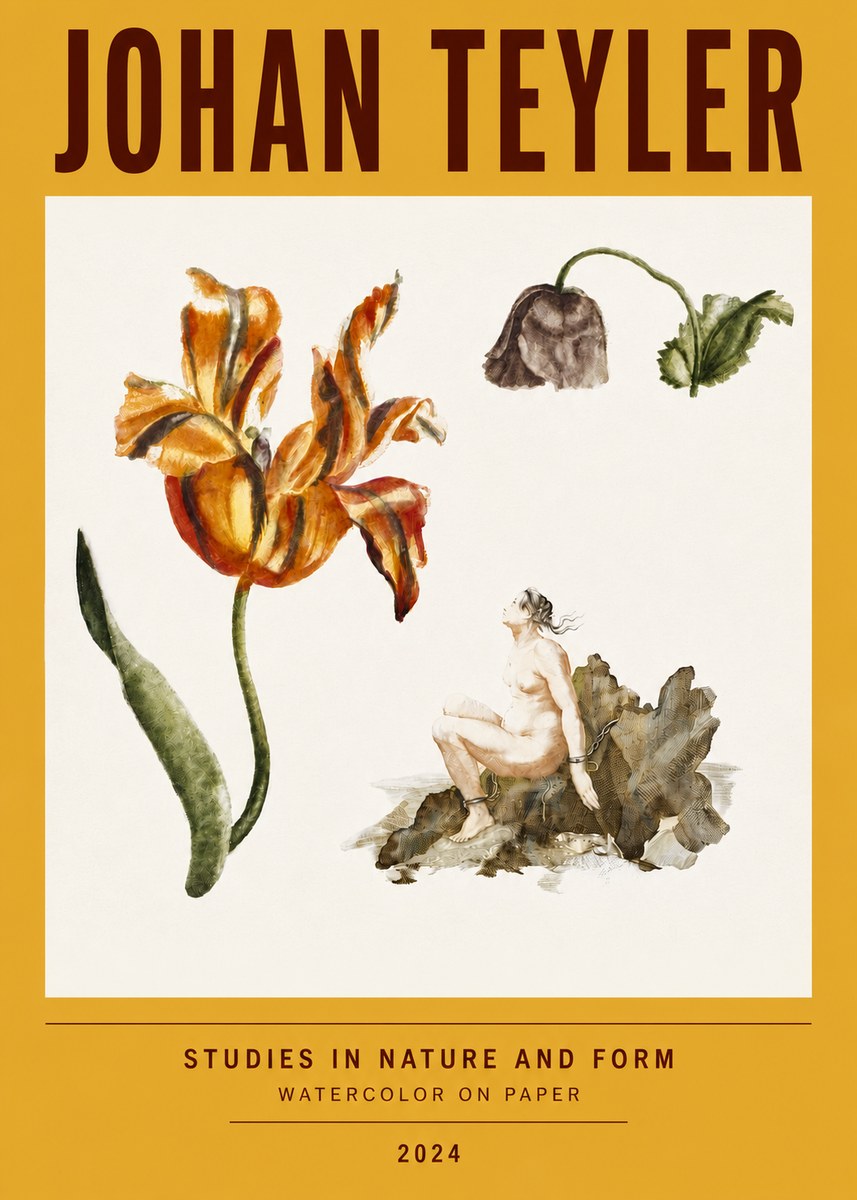 Johan Teyler Botanical Studies & Figurative Composition No4 - Juliste