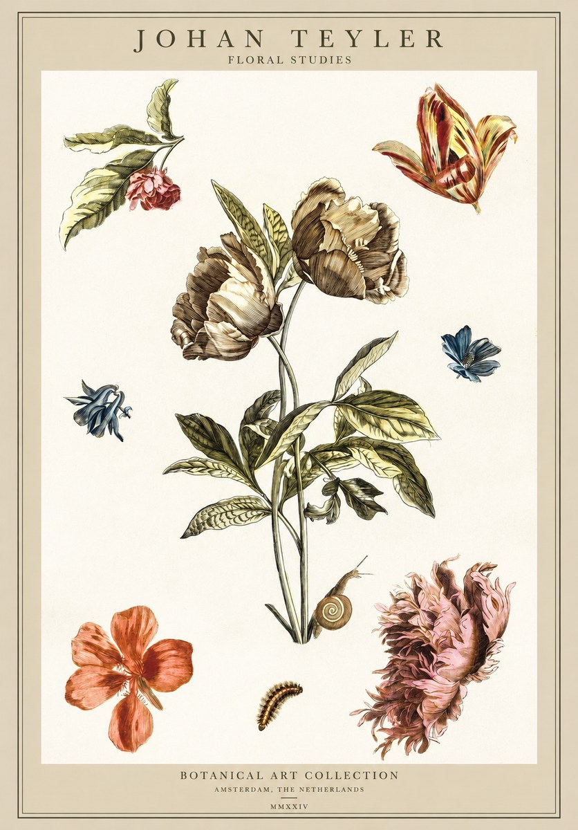 Johan Teyler Floral Studies No1 - Juliste