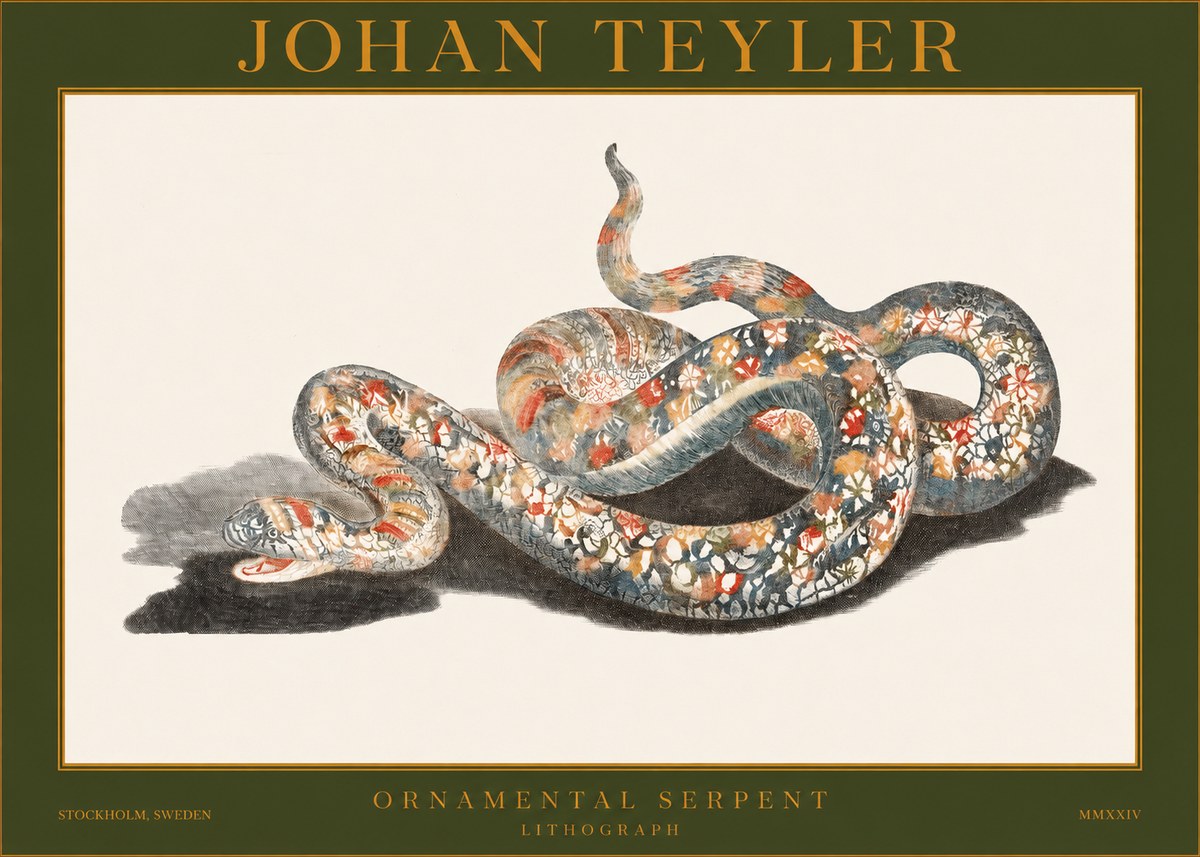 Johan Teyler Ornamental Serpent No1 - Juliste