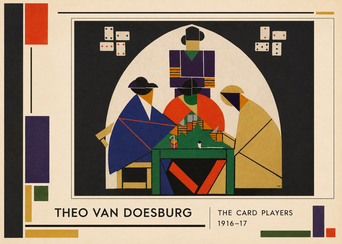 Theo van Doesburg The Card Players No1 - Juliste