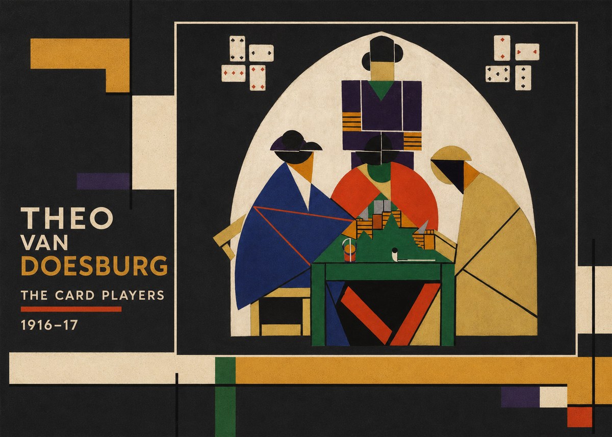 Theo van Doesburg The Card Players No2 - Juliste