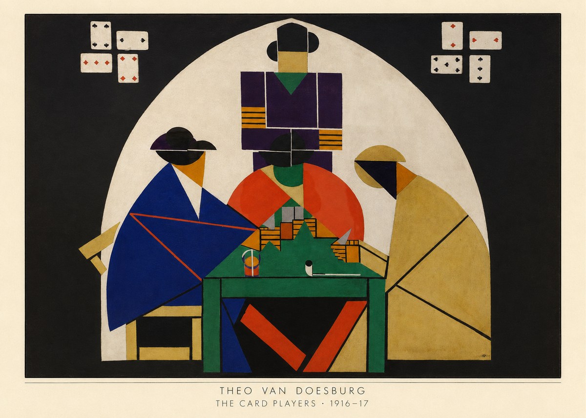 Theo van Doesburg The Card Players No5 - Juliste