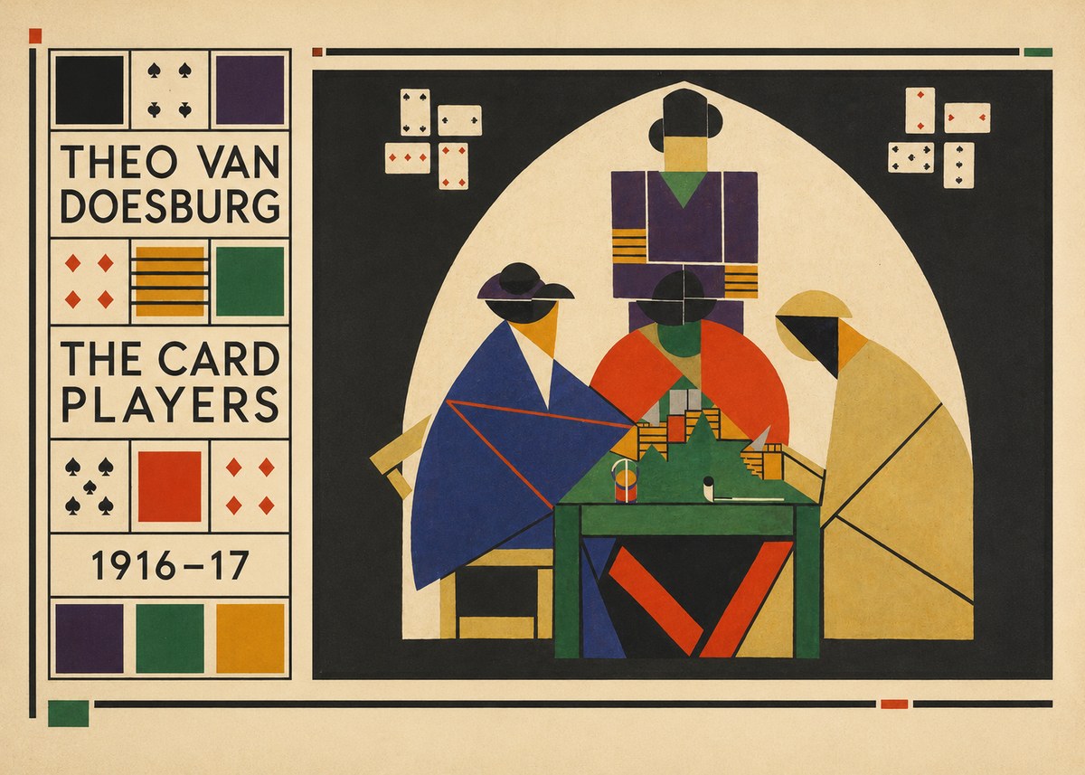 Theo van Doesburg The Card Players No6 - Juliste