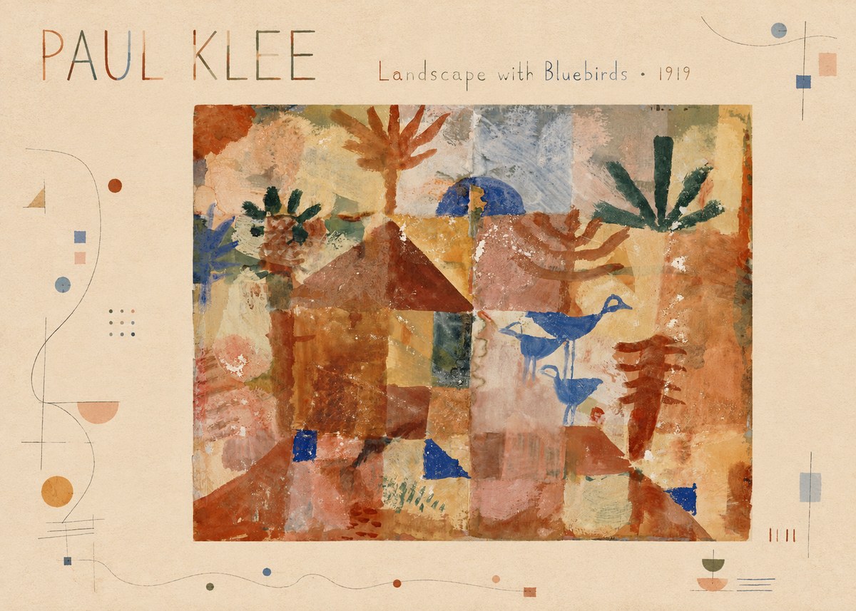 Paul Klee Landscape with Bluebirds No3 - Juliste