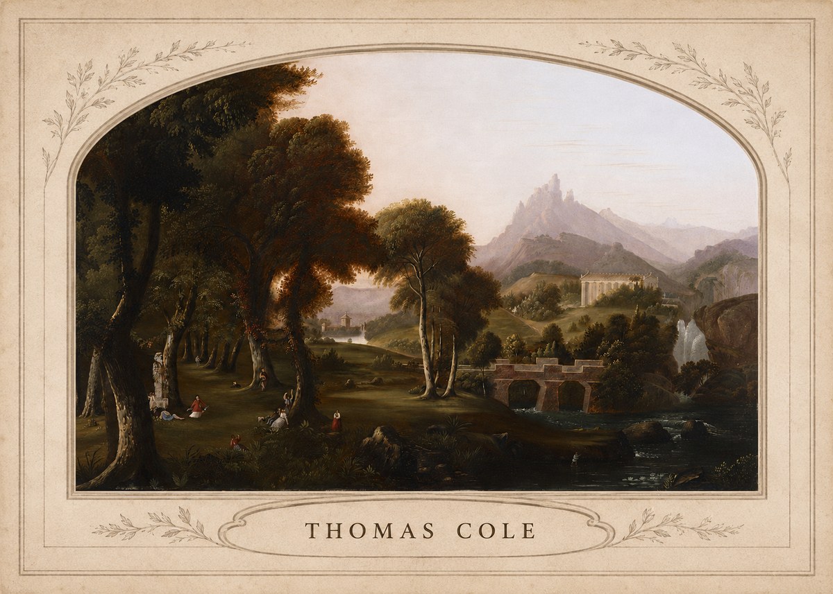 Thomas Cole The Old Mill, Sunset No3 - Juliste