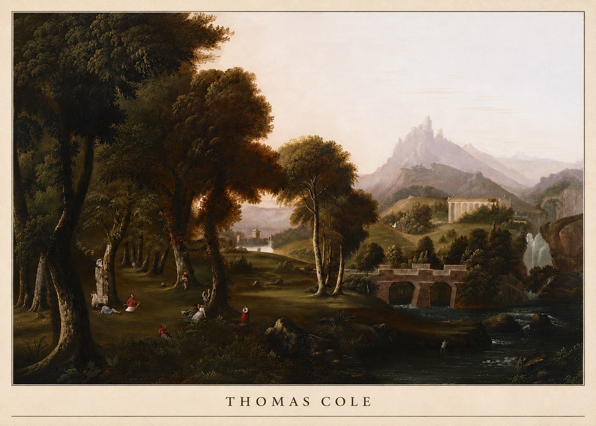 Thomas Cole The Old Mill, Sunset No5 - Juliste