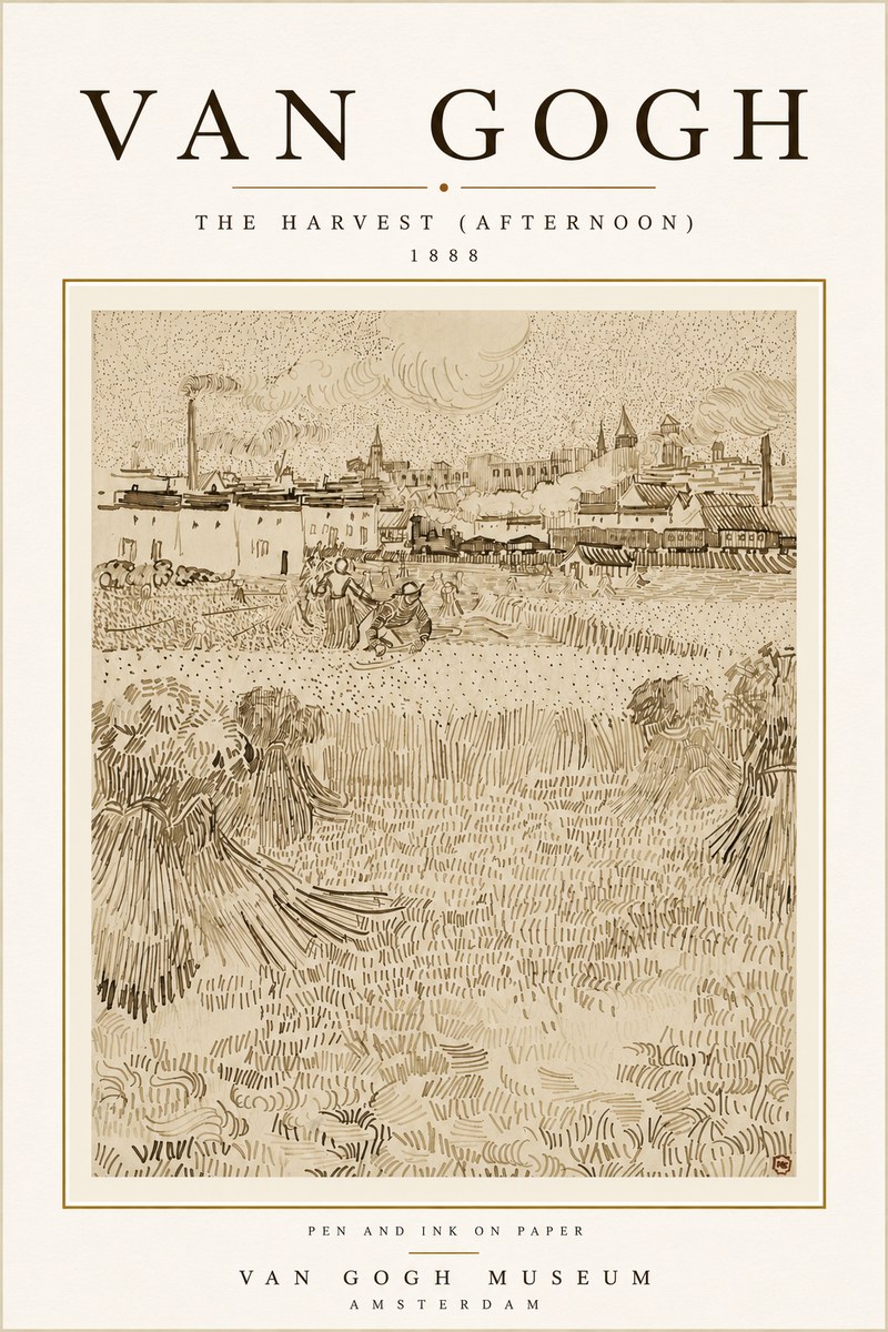 Van Gogh The Harvest (Afternoon) No6 - Juliste