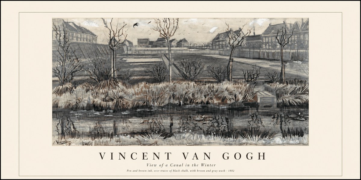 Van Gogh View of a Canal in the Winter No1 - Juliste
