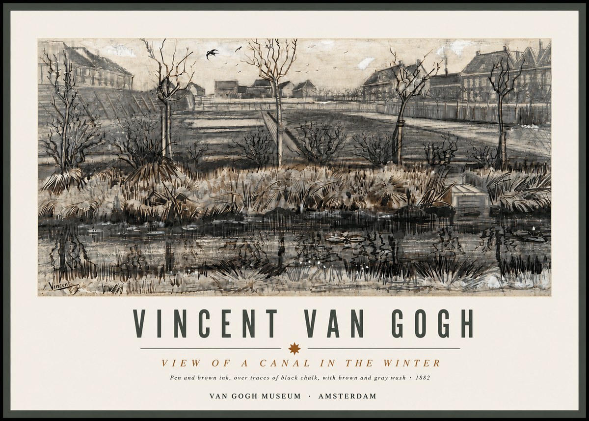 Van Gogh View of a Canal in the Winter No4 - Juliste