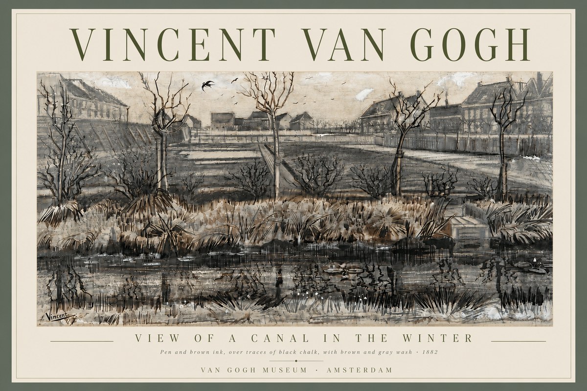 Van Gogh View of a Canal in the Winter No6 - Juliste