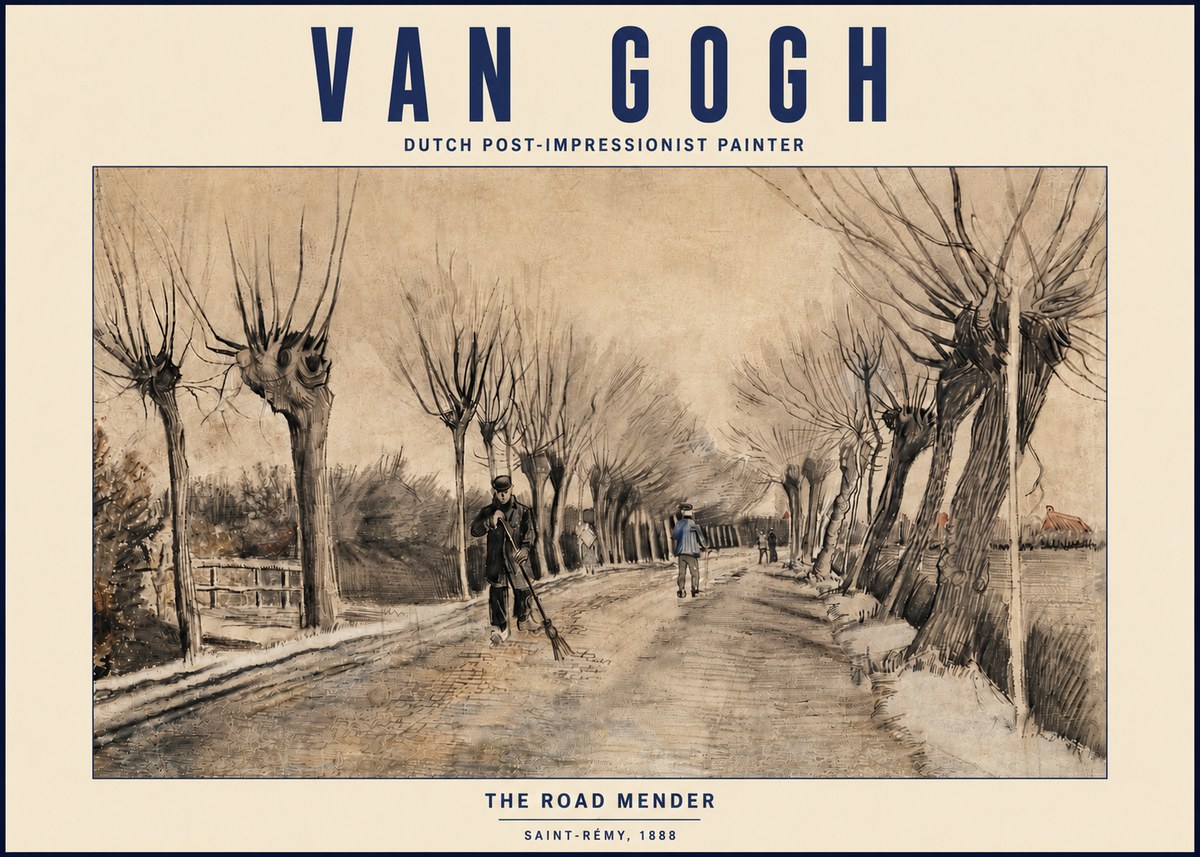 Van Gogh The Road Mender I No4 - Juliste