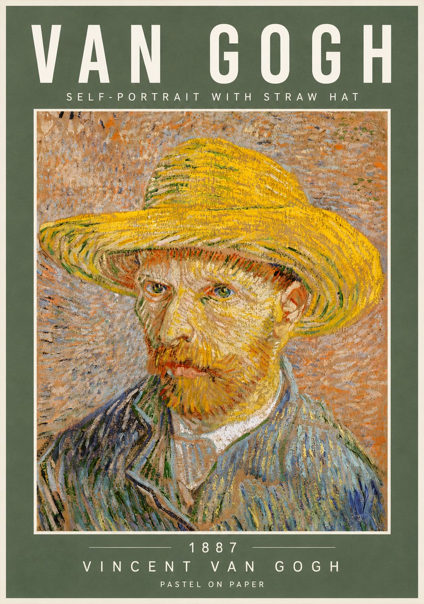 Van Gogh Self-portrait with Straw Hat I No5 - Juliste