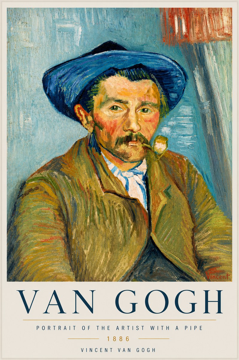 Van Gogh Portrait of the Artist with a Pipe No6 - Juliste