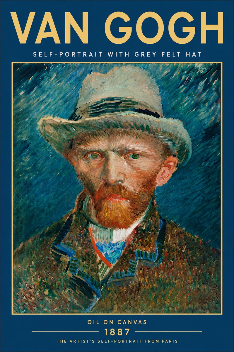 Van Gogh Self-portrait with Grey Felt Hat I No5 - Juliste