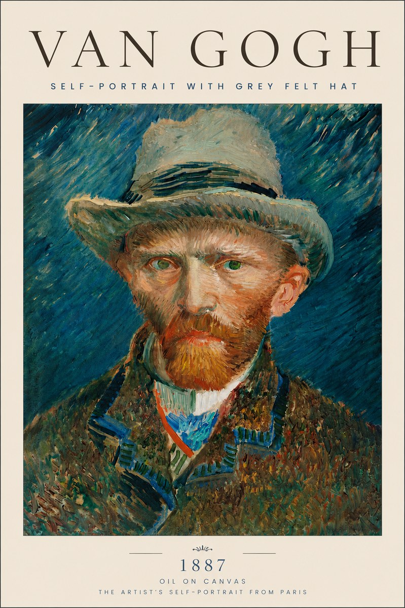 Van Gogh Self-portrait with Grey Felt Hat I No6 - Juliste