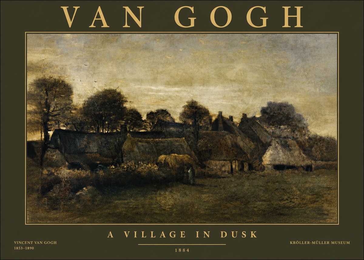 Van Gogh A Village in Dusk No2 - Juliste