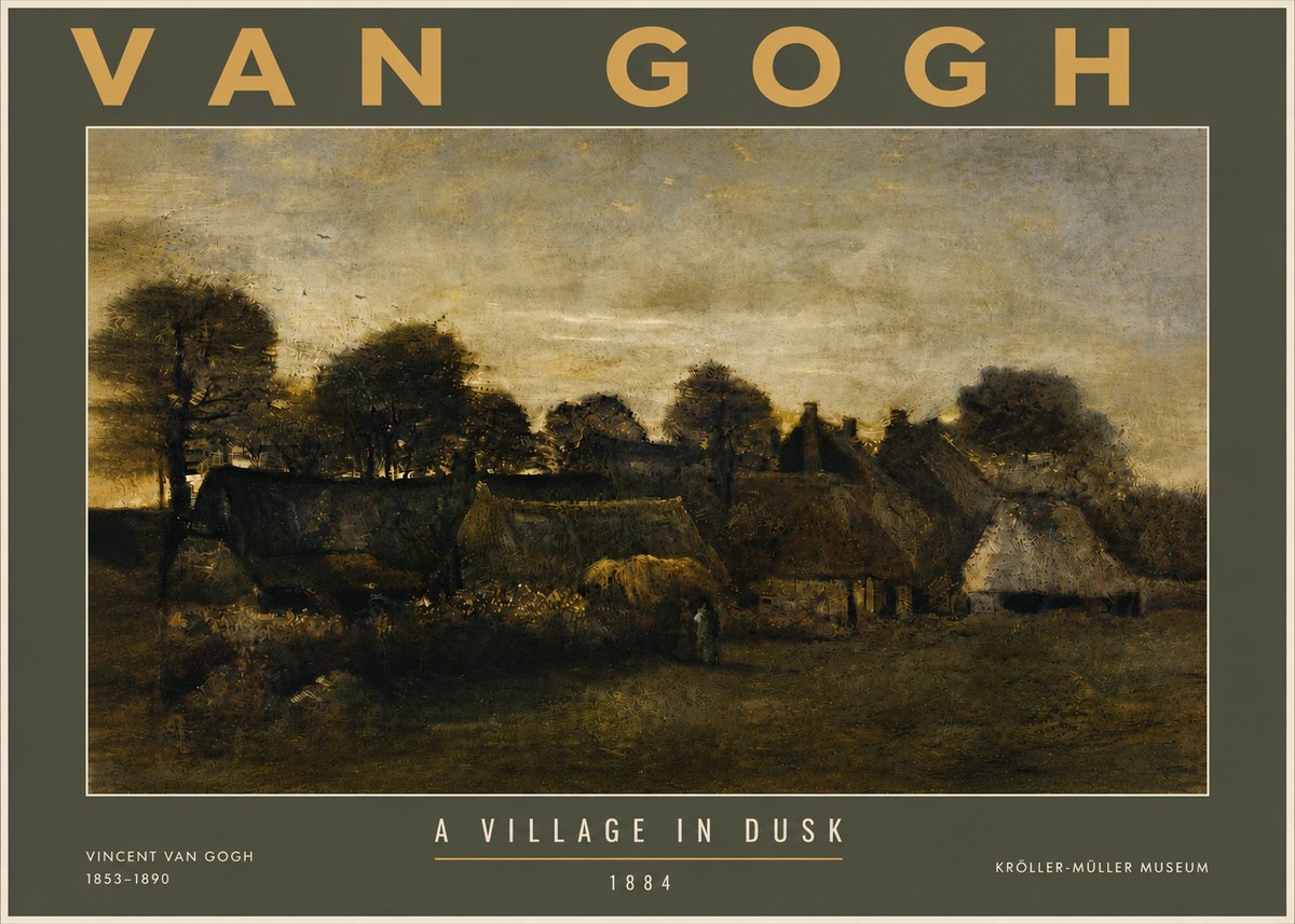 Van Gogh A Village in Dusk No5 - Juliste